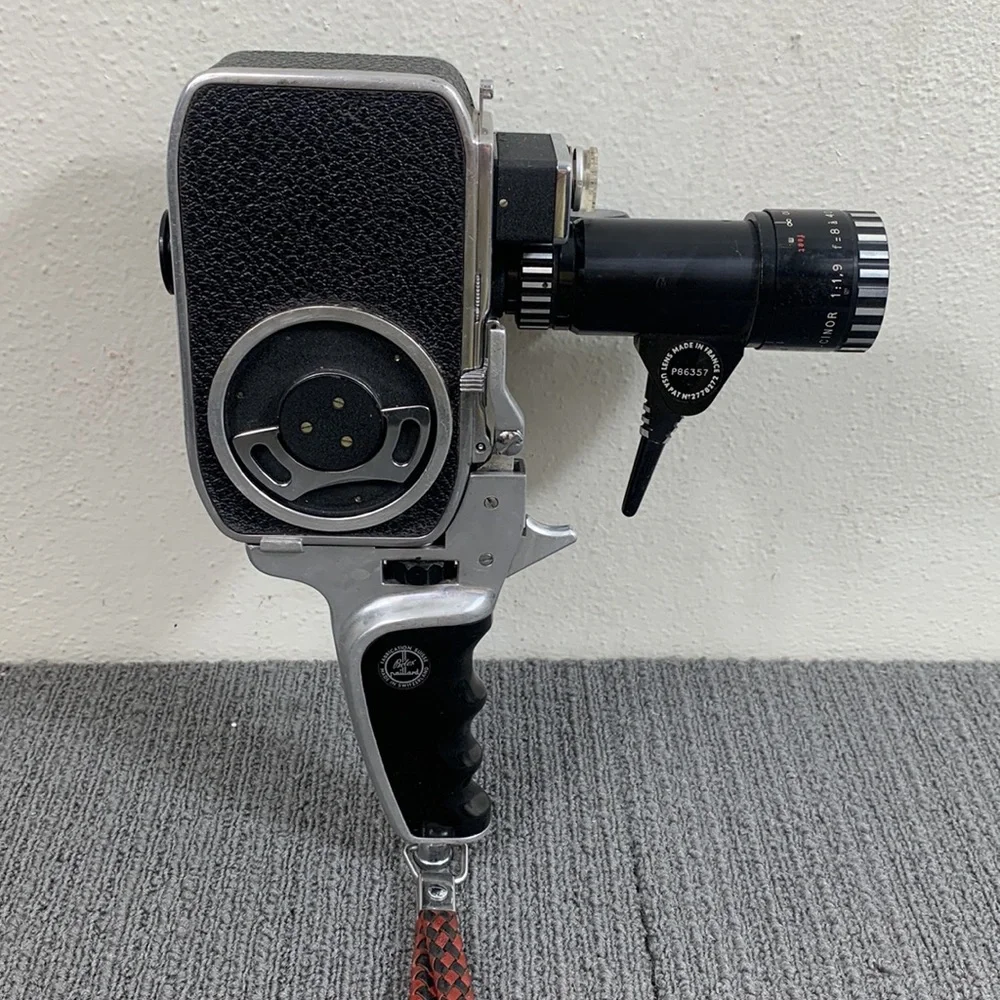 VTG Paillard Bolex C-8SL 8mm Movie Camera & Som Berthiot Pan Cinor Lens UNTESTED